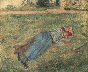 Rest, Peasant Woman Lying in the Grass, Pontoise